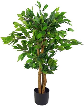 Plante artificielle de ficus, tronc à feuilles persistantes de 90 cm