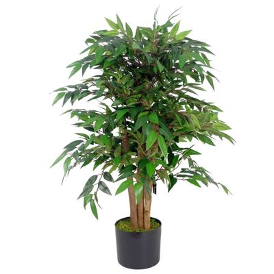 Pianta artificiale di ficus, tronco d'albero Similax da 90 cm