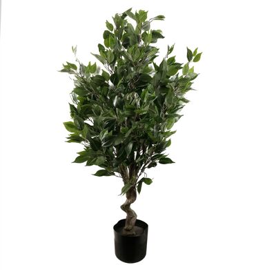 Plante artificielle d'arbre de Ficus plantes d'arbres de torsion de Ficus vert 110 cm