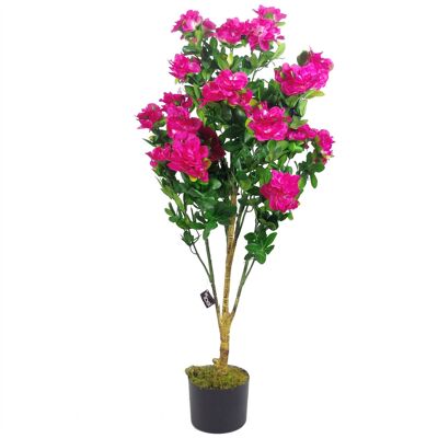 Künstlicher Blumenpflanzenbaum, 100 cm, dunkelrosa Pflanzen