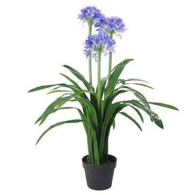 Künstlicher Blumenpflanzenbaum, 90 cm, puderblau, 90 cm Pflanzen
