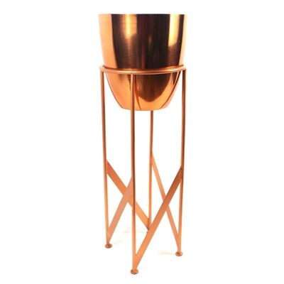 Metal Plant Planter Copper 55cm Tall Design