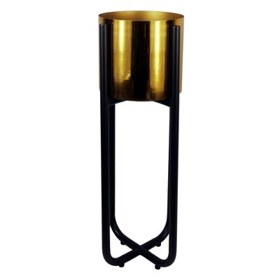 Maceta de metal Maceta de metal dorado negro 62 cm x 18 cm Reino Unido