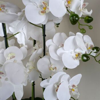Orchidée blanche - Jardinière en céramique dorée 3