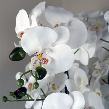 Orchidée Blanche - Jardinière en céramique effet marbre 4