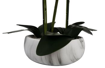 Orchidée Blanche - Jardinière en céramique effet marbre 6