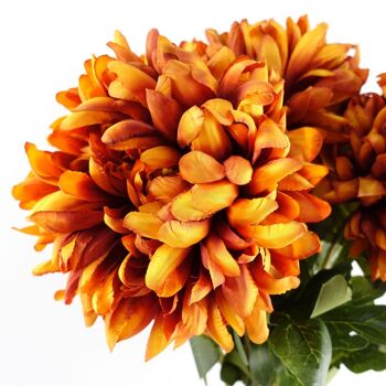 Pack de 6 x Fleurs Artificielles Chrysanthème Réflexe Extra Large - Orange 75cm 4