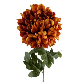 Pack de 6 x Fleurs Artificielles Chrysanthème Réflexe Extra Large - Orange 75cm 5