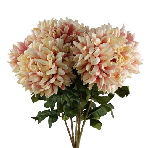 Pack of 6 x Artificial Flowers Extra Large Reflex Chrysanthemum - Pink 75cm