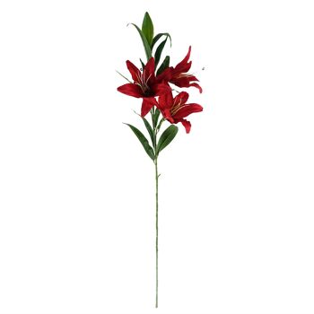 Pack de 6 x Fleurs Artificielles Grande Tige de Lys Rouge - 3 Fleurs 100cm 4