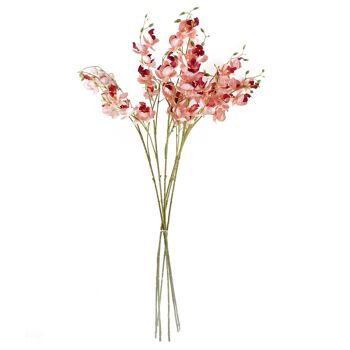 Pack de 6 x Fleurs Artificielles Mini Orchidée Rose Tige 80cm 4