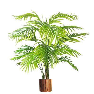 Palma artificiale 130 cm Palma Areca Fioriera in rame 130 cm 4 piedi+