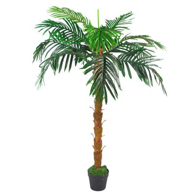 Künstliche Palme, 130 cm, brauner Stamm, Prinzessinnenpalme