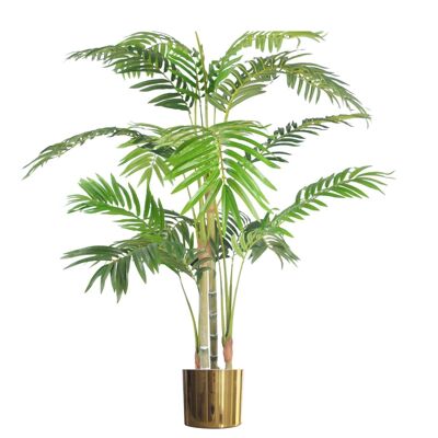 Planteur de palmier artificiel Areca doré 120 cm 4 pieds