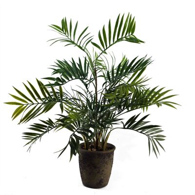 Planta de palmera artificial en macetero decorativo