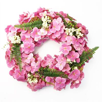 Couronne de fleurs florales roses artificielles