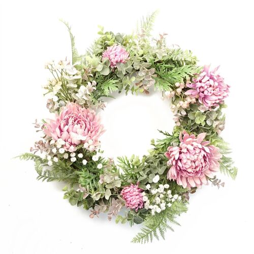 Artificial Pink Floral Wreath