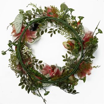 Couronne de lys rose artificielle 5