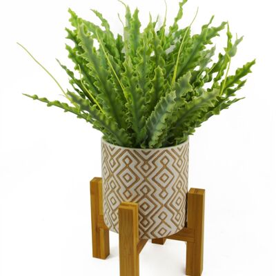 Künstliche Pflanze, Keramik-Übertopf, künstliche Farnpflanzen, 45 cm