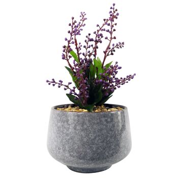 Plante artificielle jardinière en céramique plante de bureau violet Vitex Negundo 28 cm 1