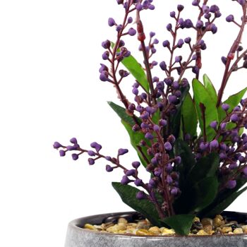 Plante artificielle jardinière en céramique plante de bureau violet Vitex Negundo 28 cm 2