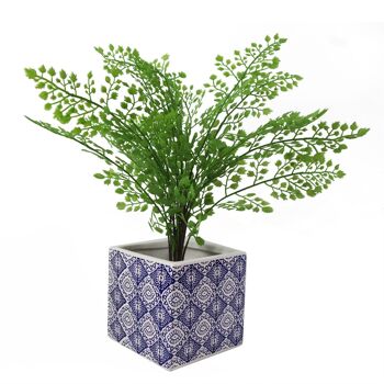 Pot de plante en forme d'oeil bleu imprimé en céramique 2