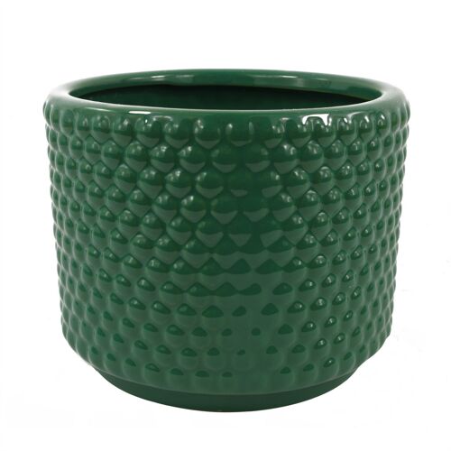 Ceramic Plant Pot Planter Green Dots 15 x 15 x 12.5cm