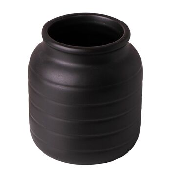 Vase à plantes en céramique, Pot de fleurs, noir, 13x13x14cm 1