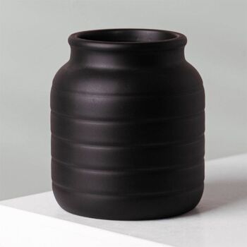 Vase à plantes en céramique, Pot de fleurs, noir, 13x13x14cm 4