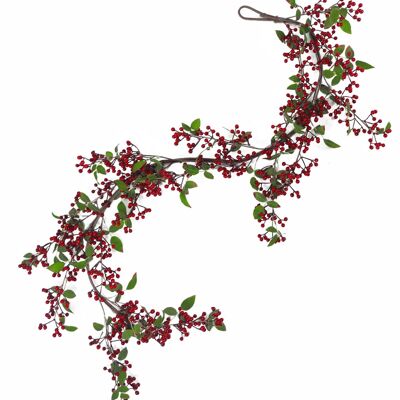 Weihnachtsgirlande mit roten Beeren, 150 cm