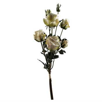 Fleurs artificielles roses crème 2