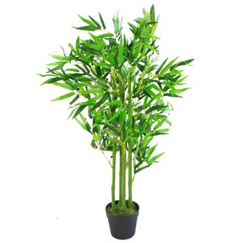 Bambou artificiel arbre 120 cm grosse feuille vert 5