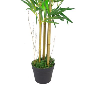 Plantes de bambou artificielles, arbres, jardinière en or brun, 120cm, 4 pieds 4