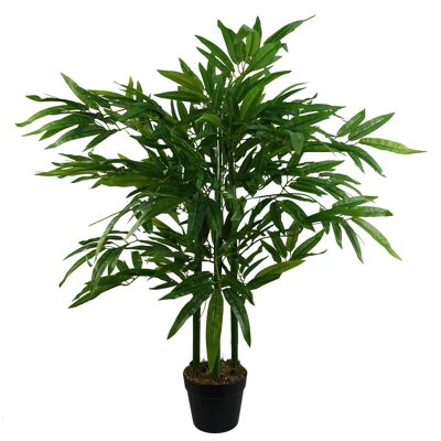 Künstliche Bambuspflanzen, Bäume, grün, 90 cm, grüner Stiel, Seidenblätter
