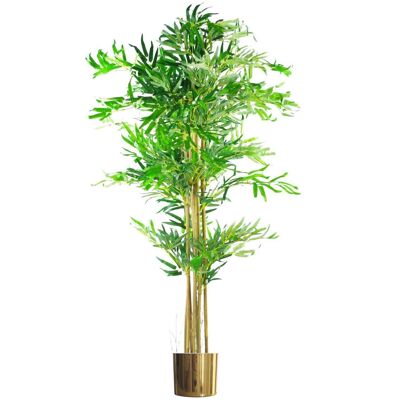 Artificial Bamboo Tree Plant Gold Planter 150cm