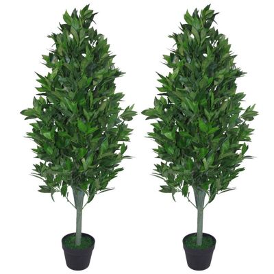 Par de laureles artificiales, cono de laurel topiario, 120cm