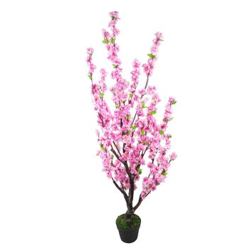 Arbre à fleurs artificielles 120 cm Cerisier rose 1