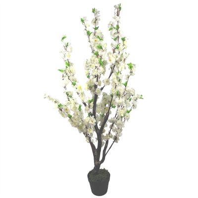 Árbol de flores artificiales 120 cm Flor de cerezo blanca