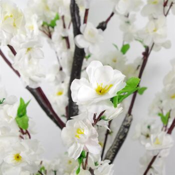 Arbre à fleurs artificielles 120 cm, fleur de cerisier blanc 3