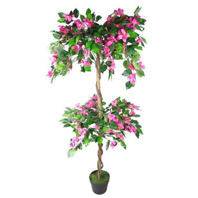 Künstlicher Blütenbaum, 140 cm, Rhododendron, rosa Stamm