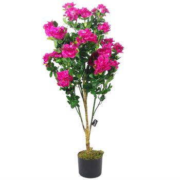 Arbre à fleurs artificielles Azalée Plantes roses 100 cm 1