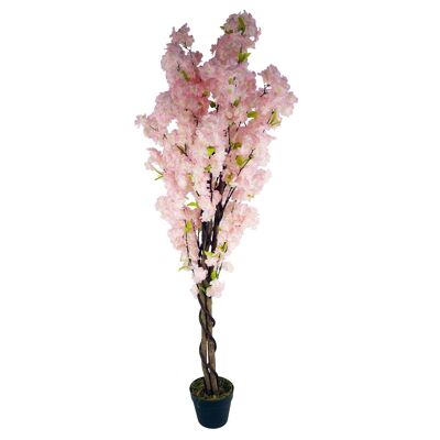Arbre à fleurs artificielles rose 150 cm entièrement