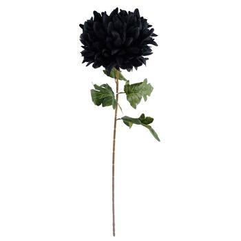 Vase boule en verre avec chrysanthème noir, 95cm, feuille 2