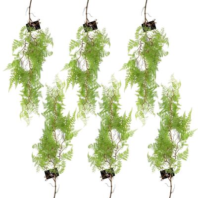 Confezione di 6 foglie di felci pendenti artificiali