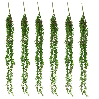 Planta de helecho colgante artificial de hoja, 58 cm, paquete de 6