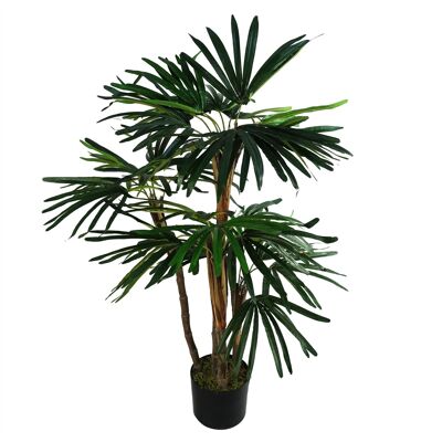 Árbol artificial de palmera raphis de 100 cm con diseño de hojas
