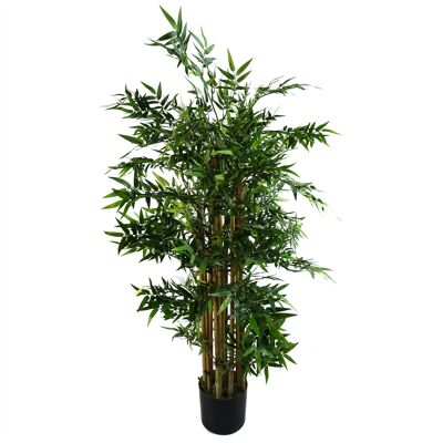 Planta de bambú oriental artificial de 120 cm con diseño de hojas