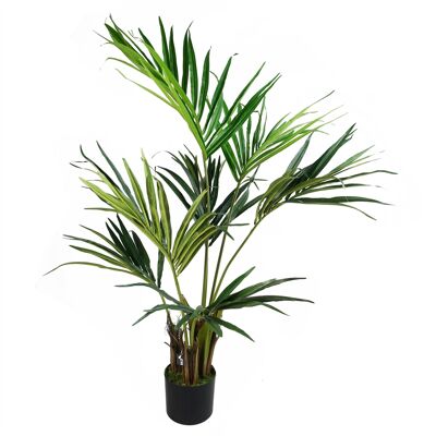 Árbol artificial de palmera Kentia de 130 cm con diseño de hojas