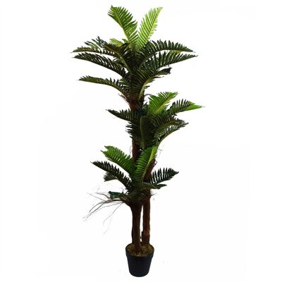 Leaf Design 150 cm große künstliche Palme mit natürlichem Stamm