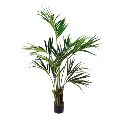 Árbol artificial de palmera Kentia de 150 cm con diseño de hojas